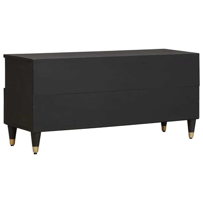 TV-kast met lade Zwart 100 x 33 x 46 cm Massief Mango Hout