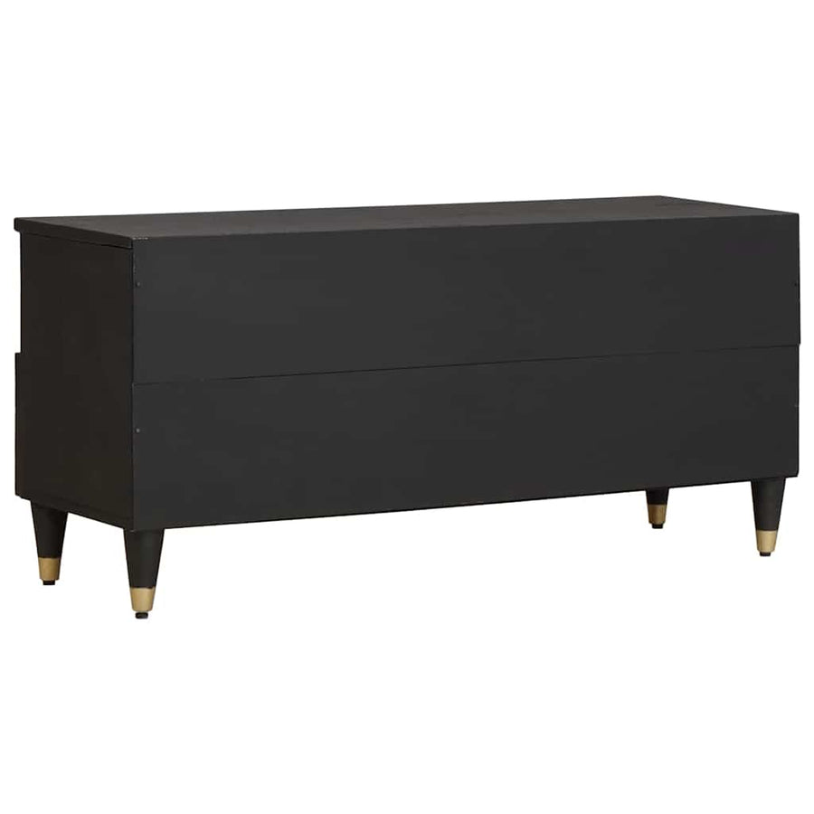 TV-kast met lade Zwart 100 x 33 x 46 cm Massief Mango Hout