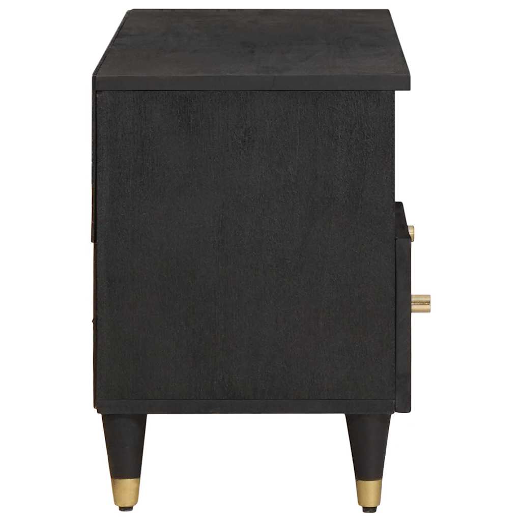 TV-kast met lade Zwart 100 x 33 x 46 cm Massief Mango Hout