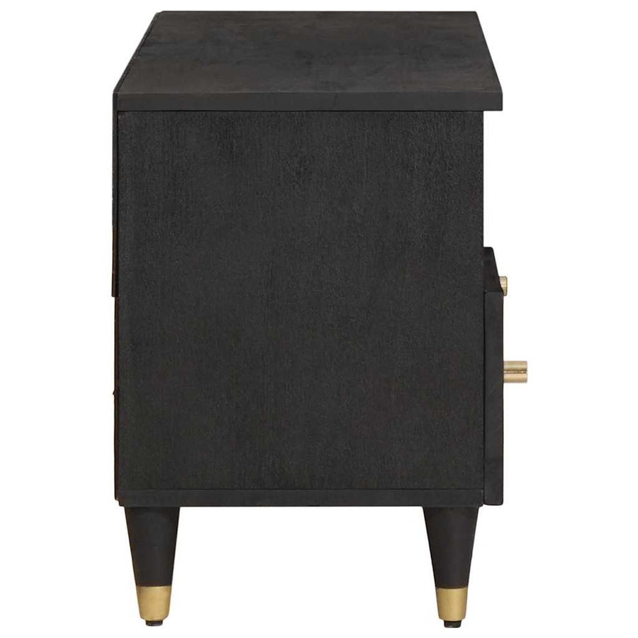 TV-kast met lade Zwart 100 x 33 x 46 cm Massief Mango Hout