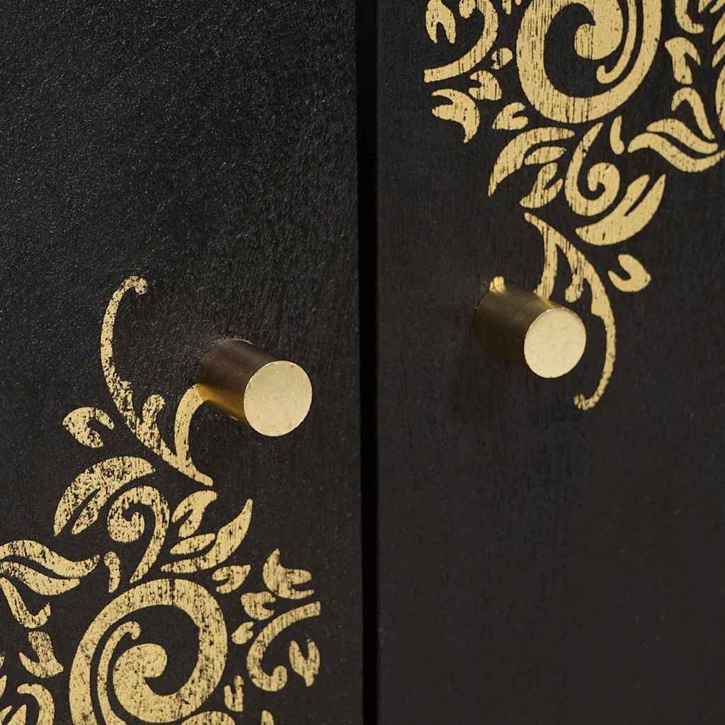 Wastafelkast Zwart 62 x 33 x 58 cm Massief Mango Hout