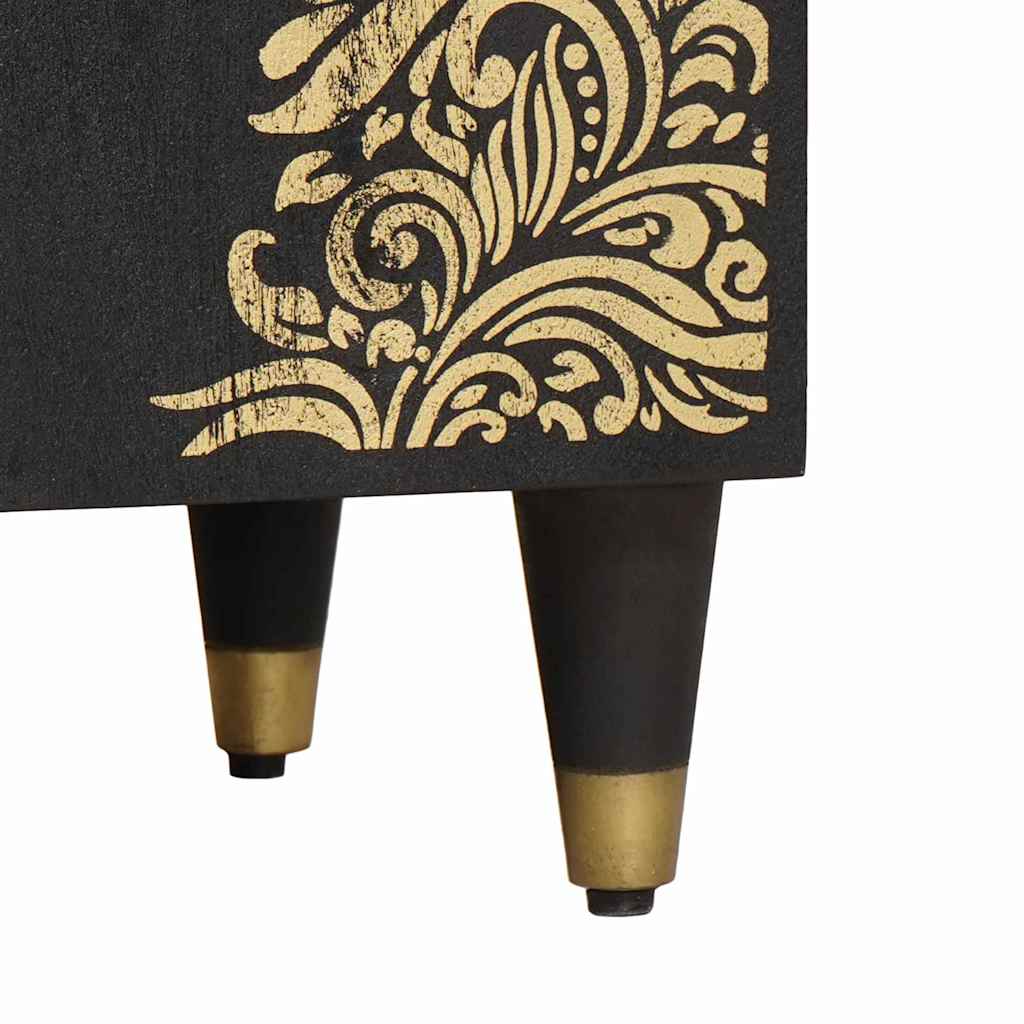 Wastafelkast Zwart 62 x 33 x 58 cm Massief Mango Hout