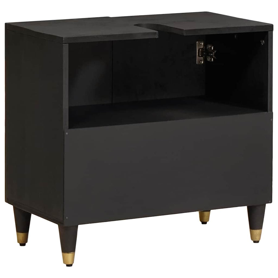 Wastafelkast Zwart 62 x 33 x 58 cm Massief Mango Hout
