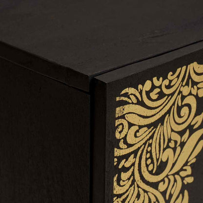 Wandkast met opslag Zwart 38 x 33 x 48 cm Massief Mango Hout