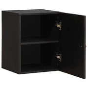 Wandkast massief mangohout 38x33x48 cm zwart