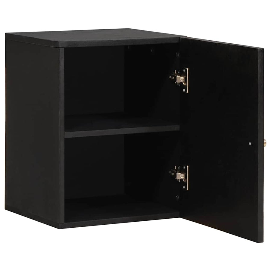 Wandkast met opslag Zwart 38 x 33 x 48 cm Massief Mango Hout