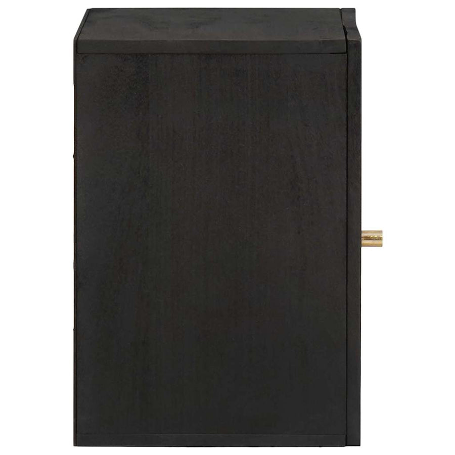Wandkast met opslag Zwart 38 x 33 x 48 cm Massief Mango Hout