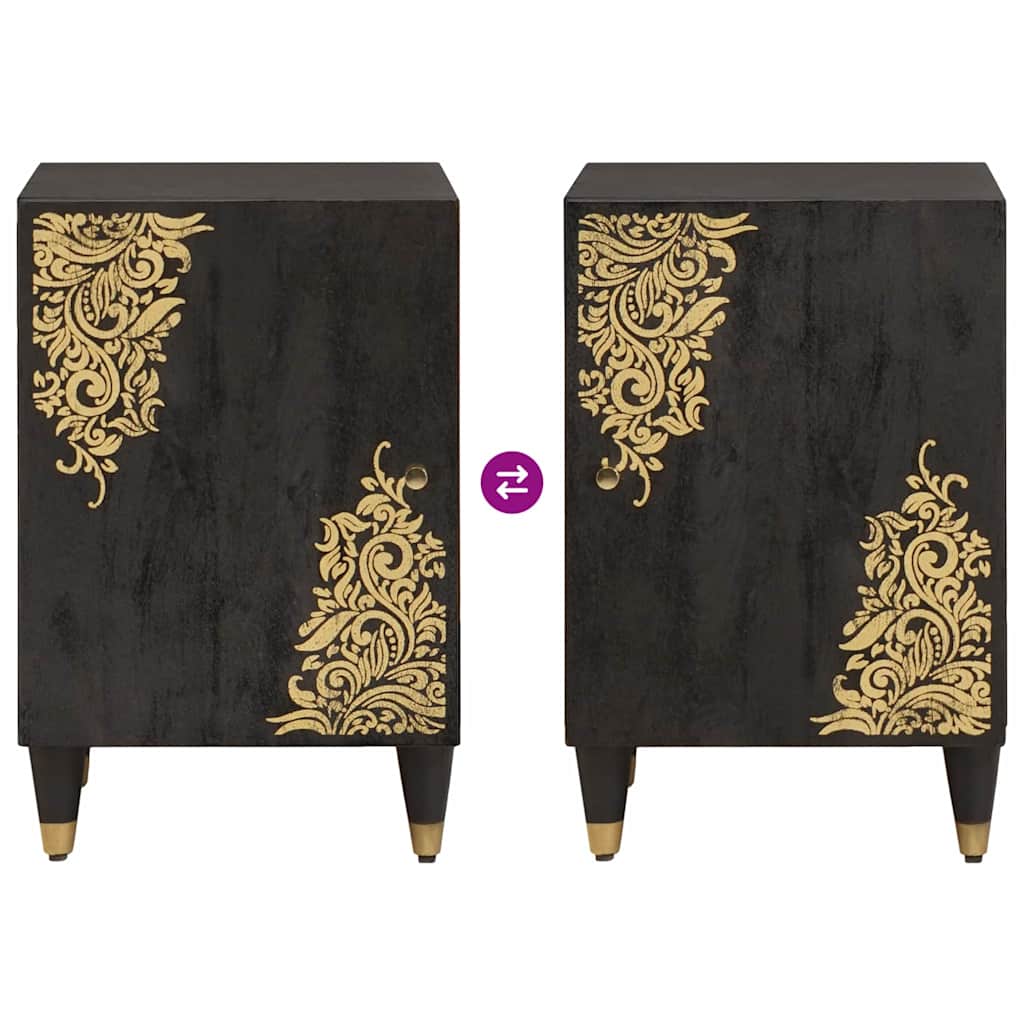 Badkamerkast Zwart 38 x 33 x 58 cm Massief Mango Hout