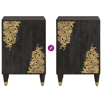 Badkamerkast Zwart 38 x 33 x 58 cm Massief Mango Hout