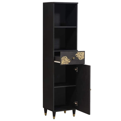 Dressoir met lade Zwart 38 x 33 x 160 cm Massief Mango Hout
