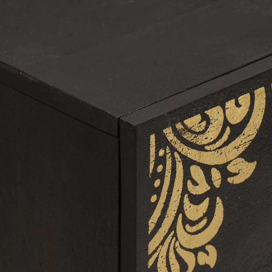 Dressoir met lade Zwart 40 x 33 x 75 cm Massief Mango Hout