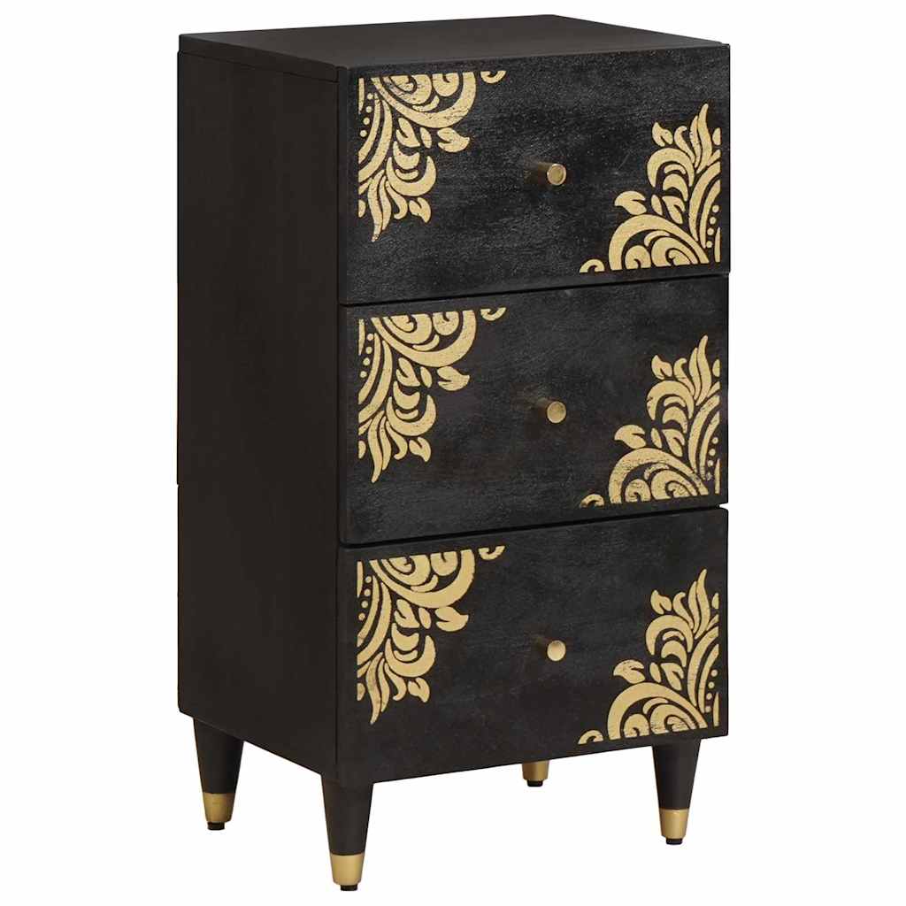 Dressoir met lade Zwart 40 x 33 x 75 cm Massief Mango Hout