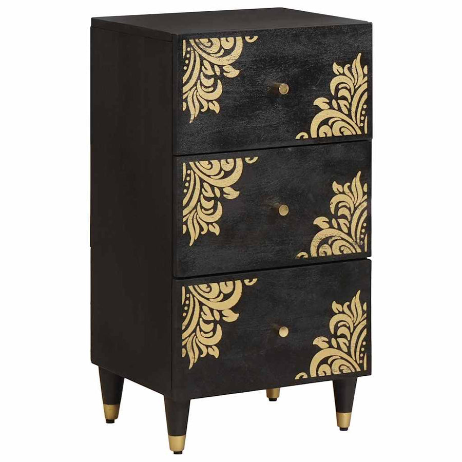 Dressoir met lade Zwart 40 x 33 x 75 cm Massief Mango Hout