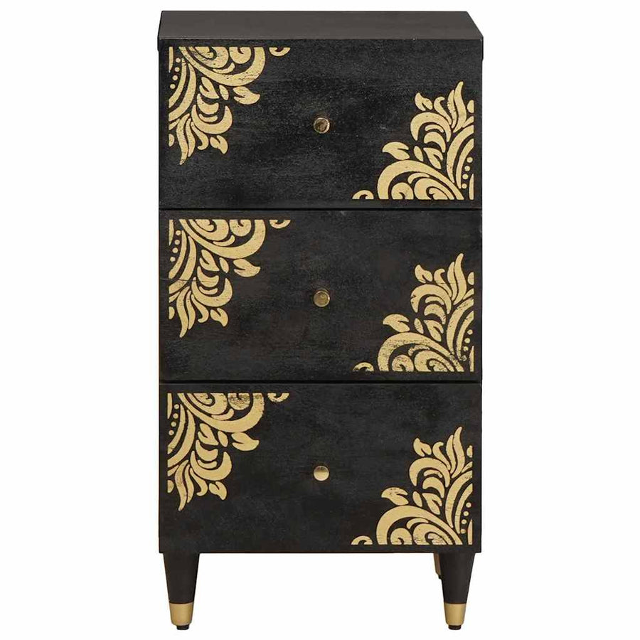 Dressoir met lade Zwart 40 x 33 x 75 cm Massief Mango Hout