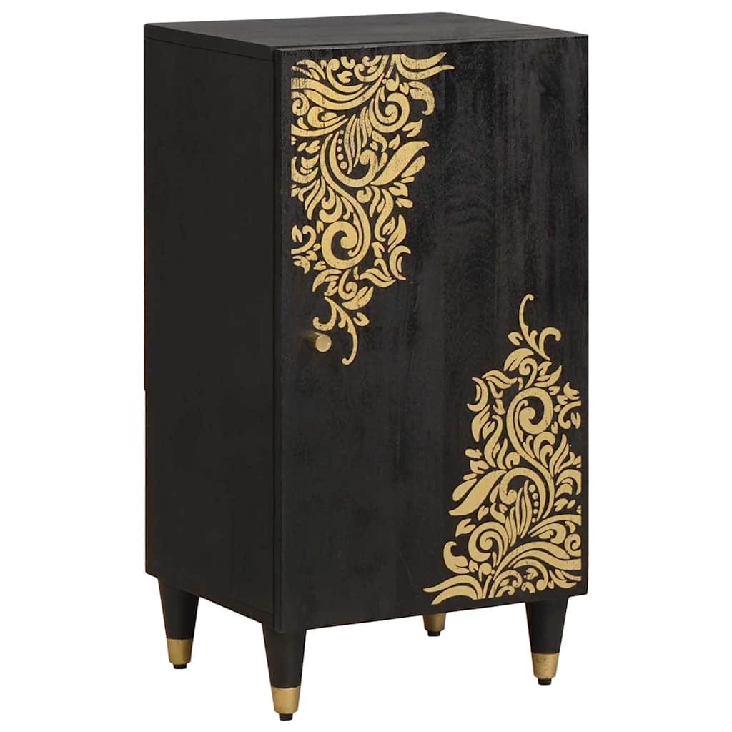 Dressoir met plank Zwart 40 x 33 x 75 cm Massief Mango Hout