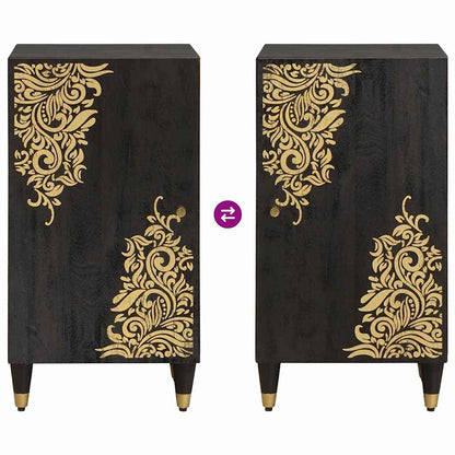 Dressoir met plank Zwart 40 x 33 x 75 cm Massief Mango Hout