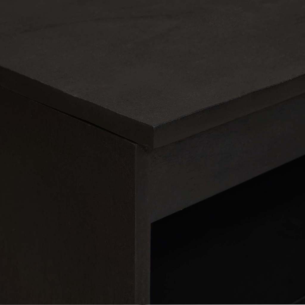 Dressoir met plank Zwart 60 x 33 x 75 cm Massief Mango Hout