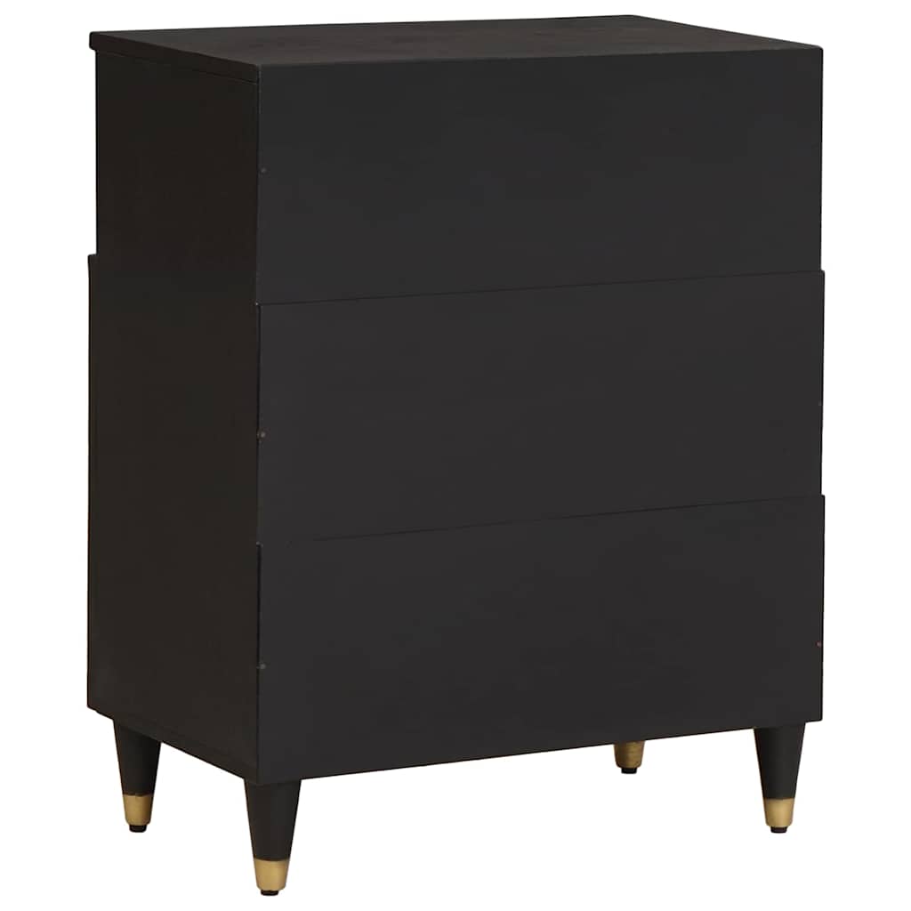 Dressoir met plank Zwart 60 x 33 x 75 cm Massief Mango Hout