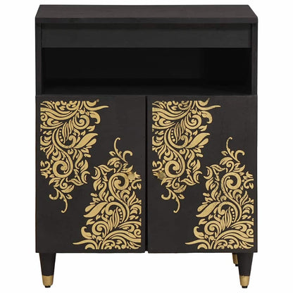Dressoir met plank Zwart 60 x 33 x 75 cm Massief Mango Hout