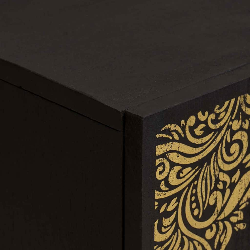 Dressoir met plank Zwart 60 x 33 x 75 cm Massief Mango Hout
