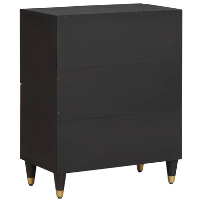 Dressoir met plank Zwart 60 x 33 x 75 cm Massief Mango Hout