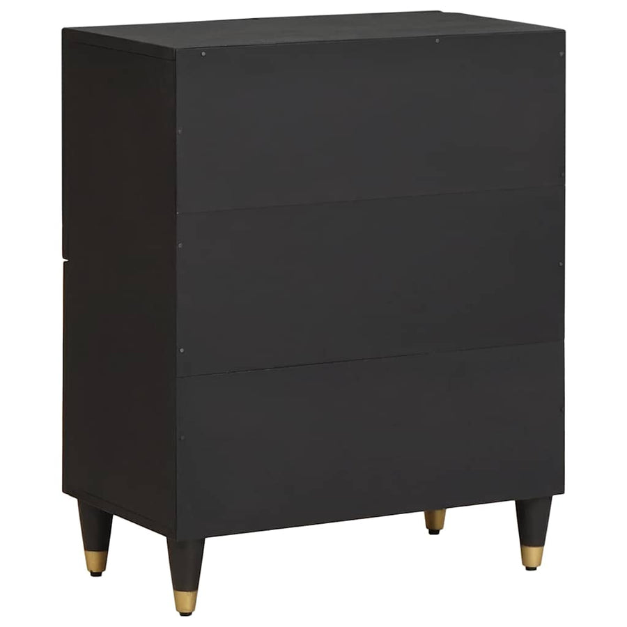 Dressoir met plank Zwart 60 x 33 x 75 cm Massief Mango Hout
