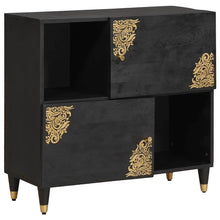 Dressoir met plank Zwart 80 x 33 x 75 cm Massief Mango Hout