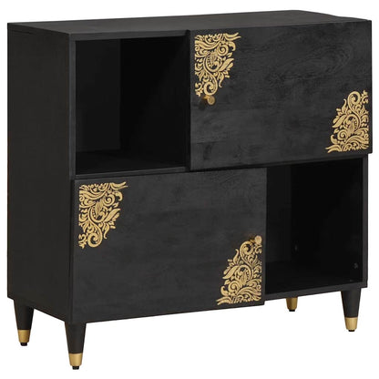 Dressoir met plank Zwart 80 x 33 x 75 cm Massief Mango Hout