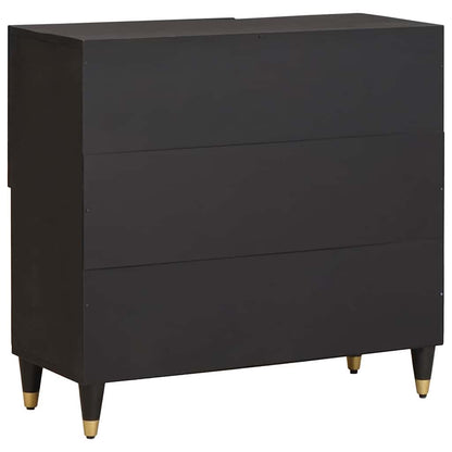 Dressoir met plank Zwart 80 x 33 x 75 cm Massief Mango Hout