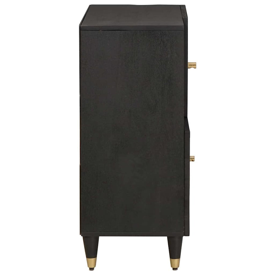Dressoir met plank Zwart 80 x 33 x 75 cm Massief Mango Hout