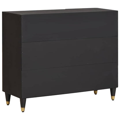Dressoir met plank Zwart 90 x 33 x 75 cm Massief Mango Hout