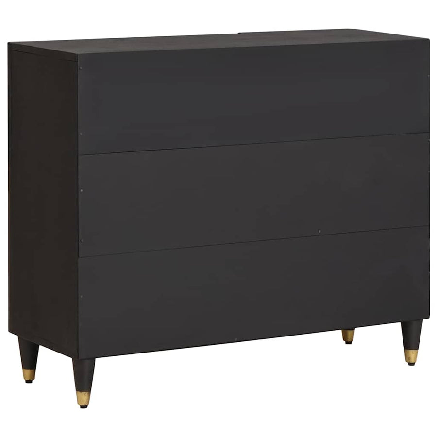 Dressoir met plank Zwart 90 x 33 x 75 cm Massief Mango Hout