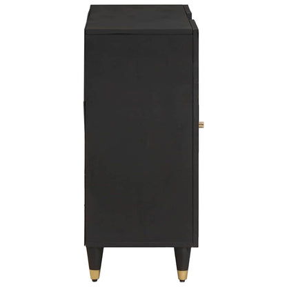 Dressoir met plank Zwart 90 x 33 x 75 cm Massief Mango Hout
