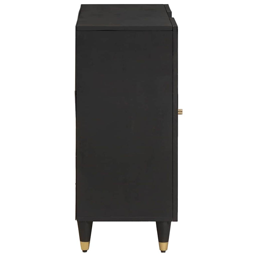 Dressoir met plank Zwart 90 x 33 x 75 cm Massief Mango Hout