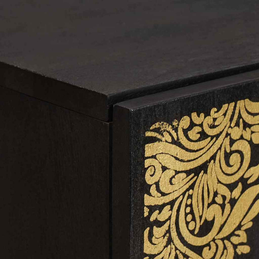 Hoge kast met plank Zwart 40 x 33 x 110 cm Massief Mango Hout