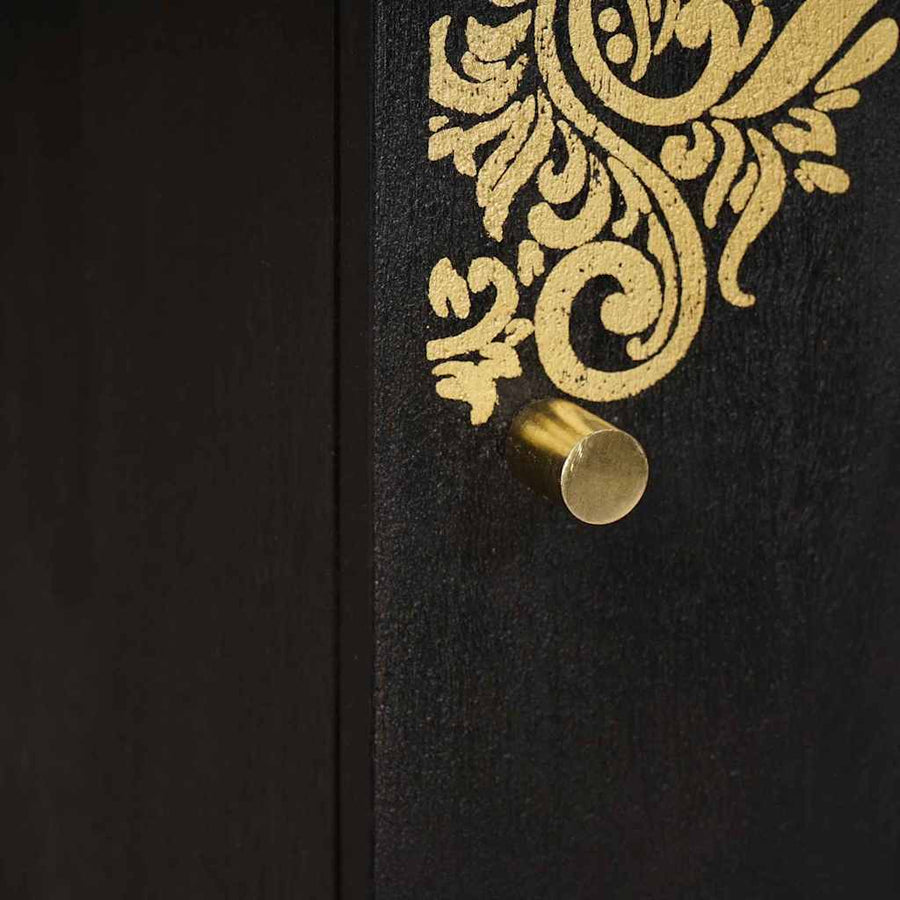 Hoge kast met plank Zwart 40 x 33 x 110 cm Massief Mango Hout