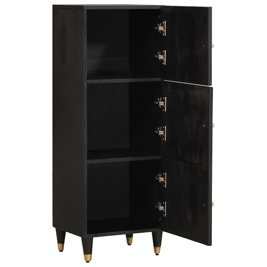 Hoge kast met plank Zwart 40 x 33 x 110 cm Massief Mango Hout