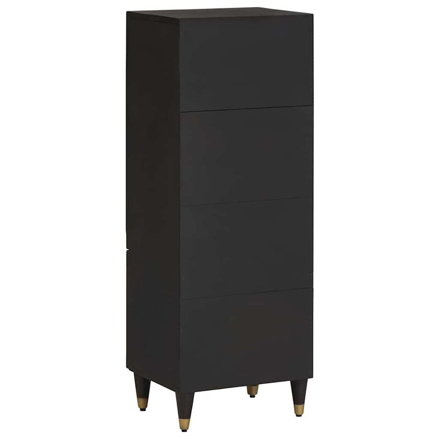 Hoge kast met plank Zwart 40 x 33 x 110 cm Massief Mango Hout