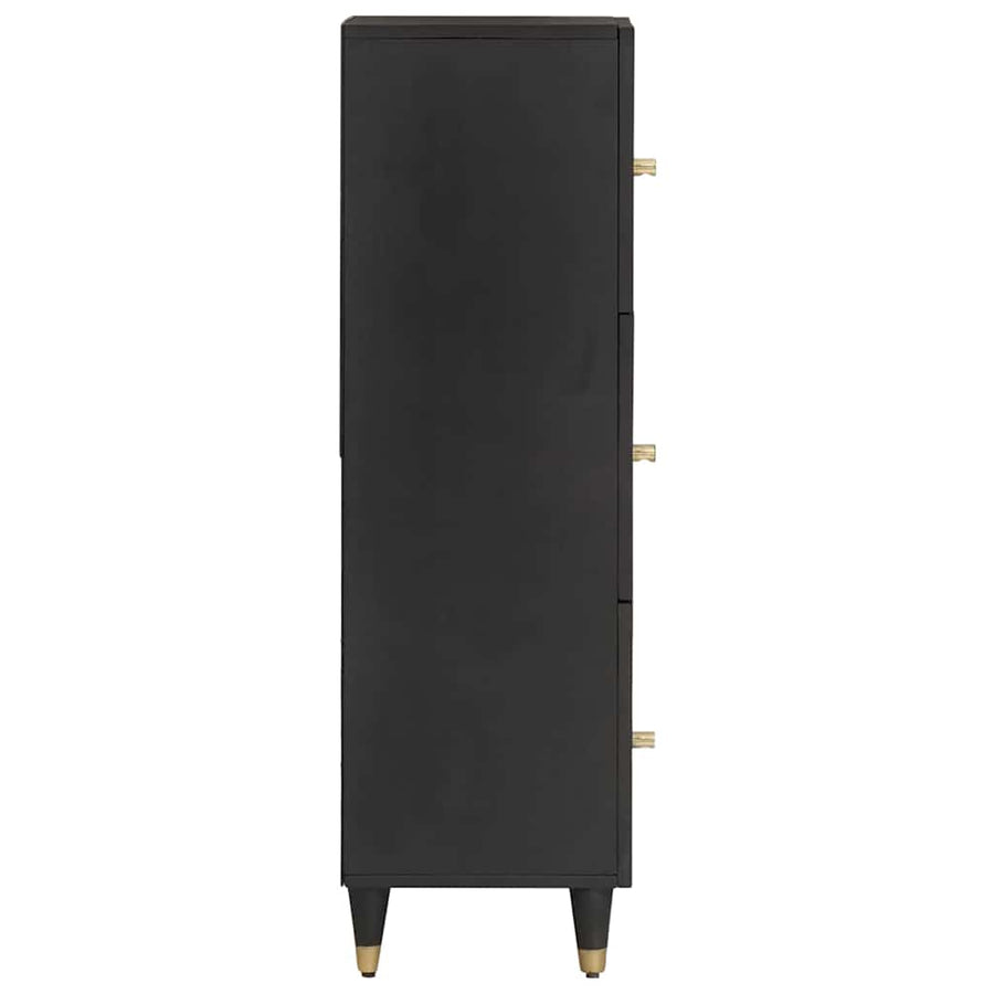 Hoge kast met plank Zwart 40 x 33 x 110 cm Massief Mango Hout