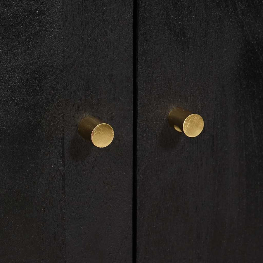 Hoge kast met lade Zwart 60 x 33 x 100 cm Massief Mango Hout