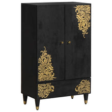 Hoge kast met lade Zwart 60 x 33 x 100 cm Massief Mango Hout