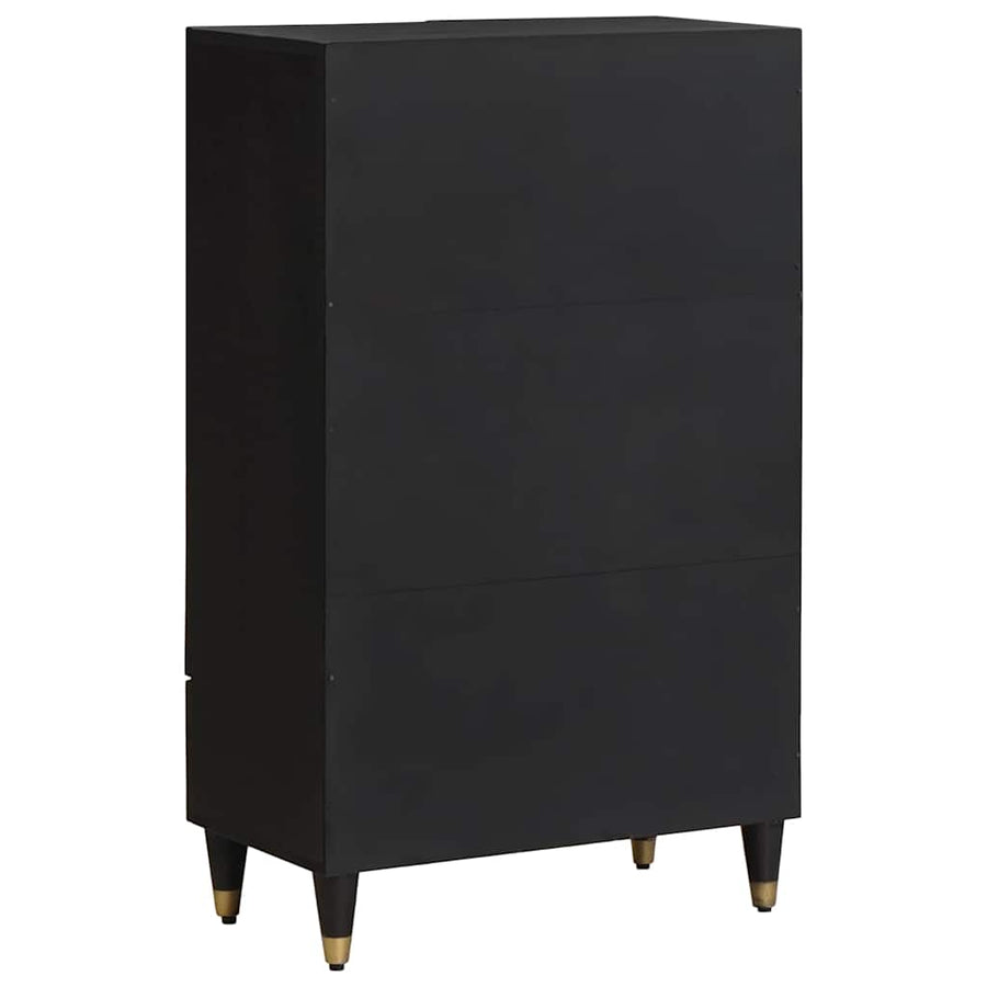 Hoge kast met lade Zwart 60 x 33 x 100 cm Massief Mango Hout