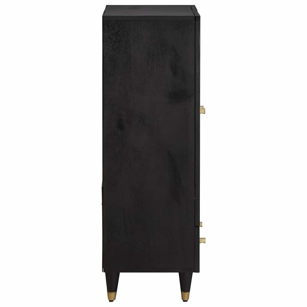 Hoge kast met lade Zwart 60 x 33 x 100 cm Massief Mango Hout