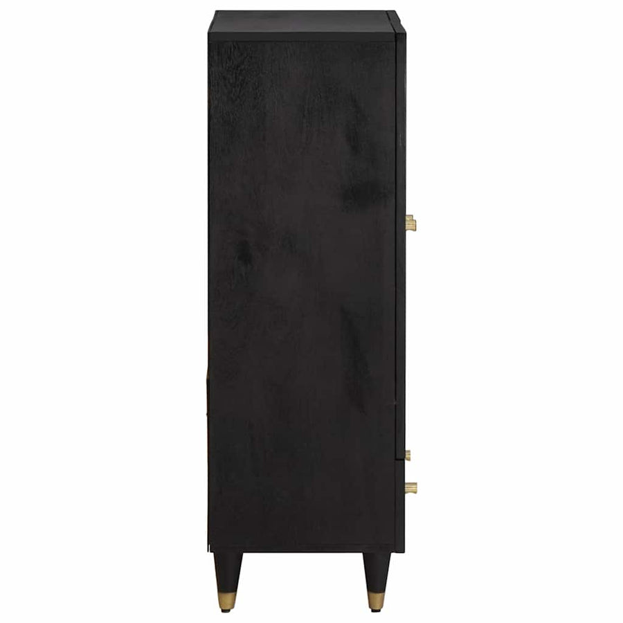 Hoge kast met lade Zwart 60 x 33 x 100 cm Massief Mango Hout
