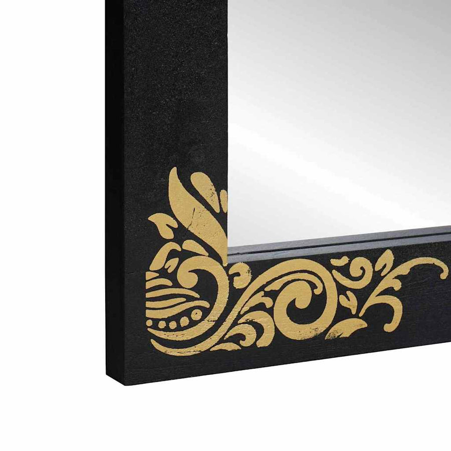Badkamer Spiegel met spiegel Zwart en Zilver 70 x 50 x 2,5 cm
