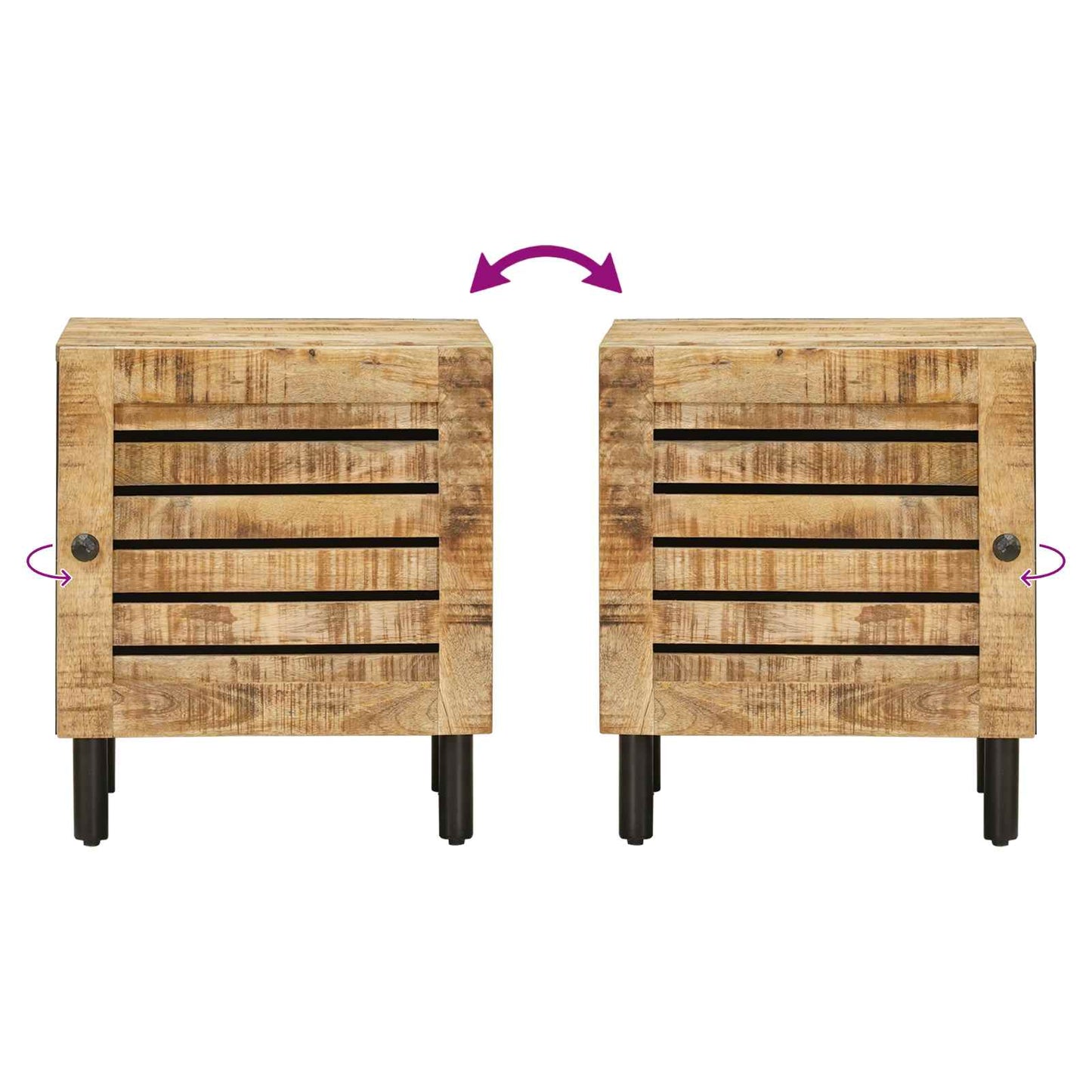 Nachtkastje Naturel 40 x 33 x 46 cm Massief Mango Hout