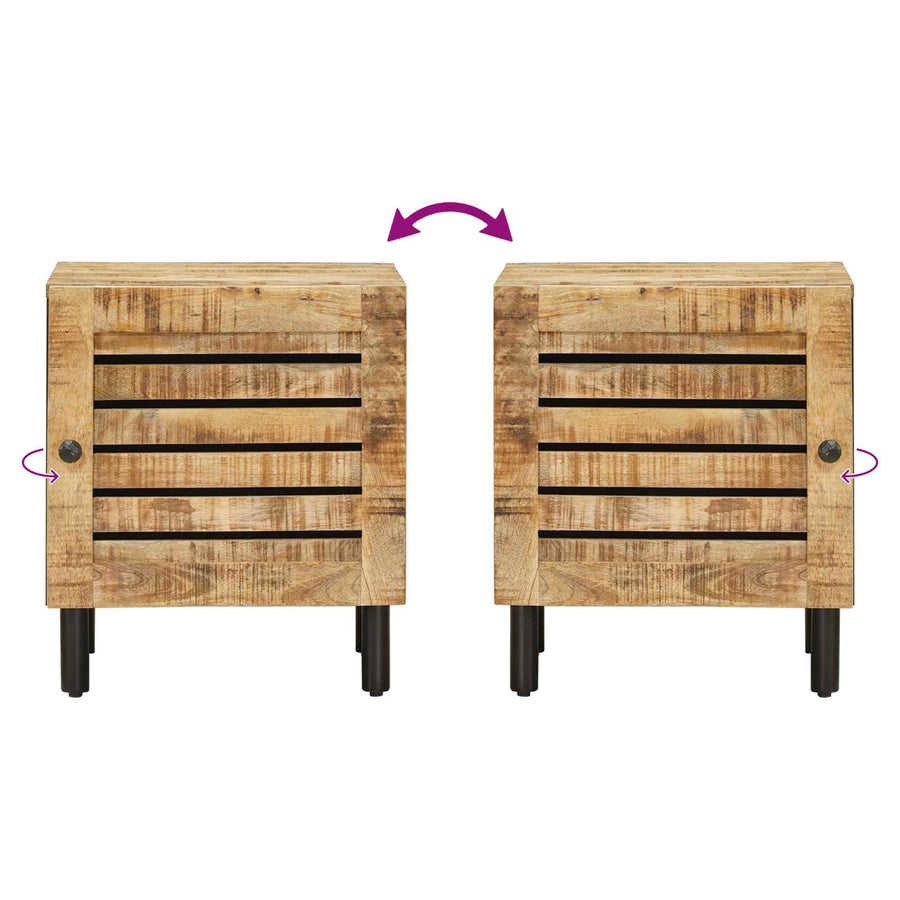 Nachtkastje 2 st Naturel 40 x 33 x 46 cm Massief Mango Hout