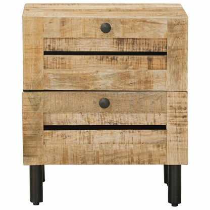 Nachtkastje 2 st Naturel 40 x 33 x 46 cm Massief Mango Hout