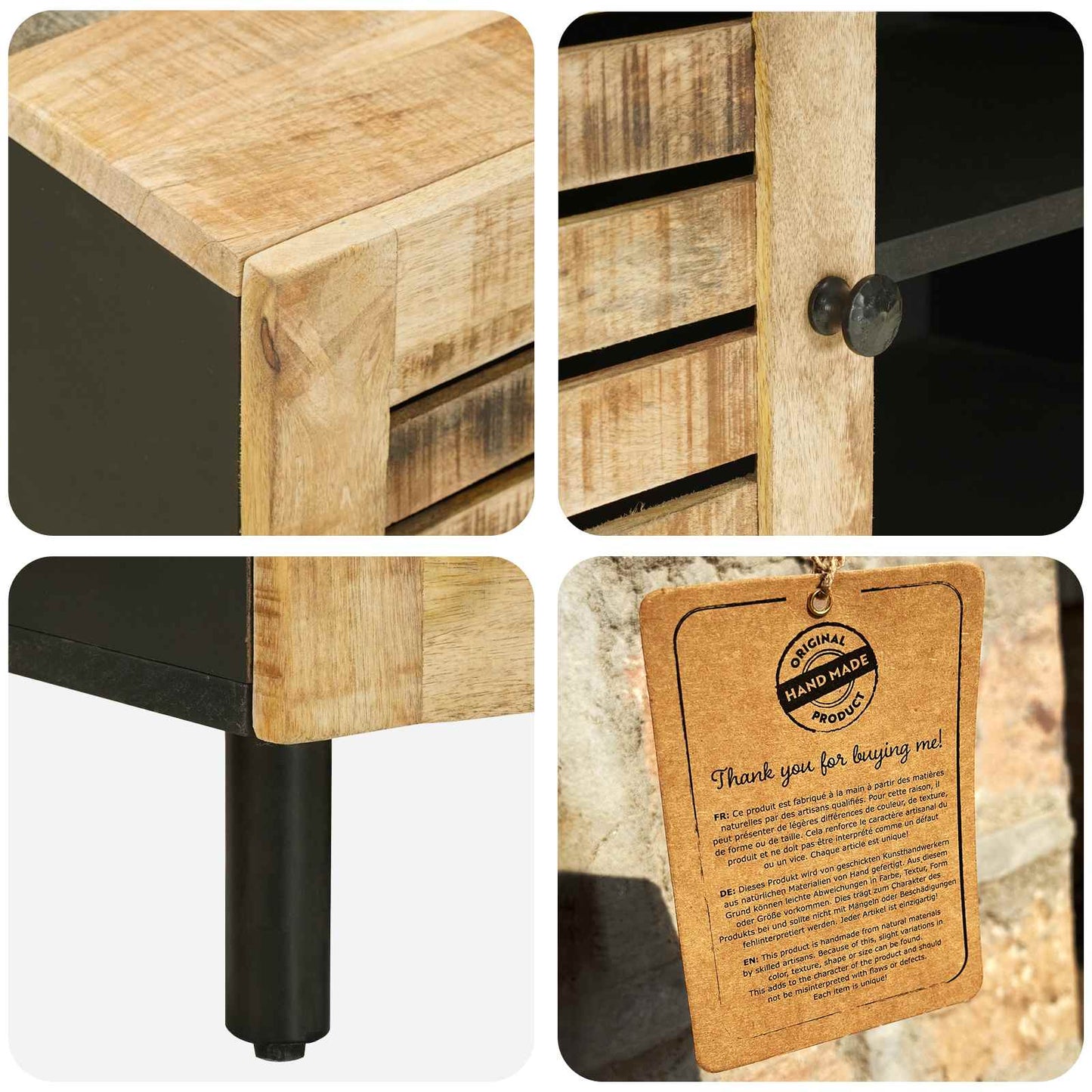 Opslagkasten Naturel 105 x 33 x 46 cm Massief Mango Hout