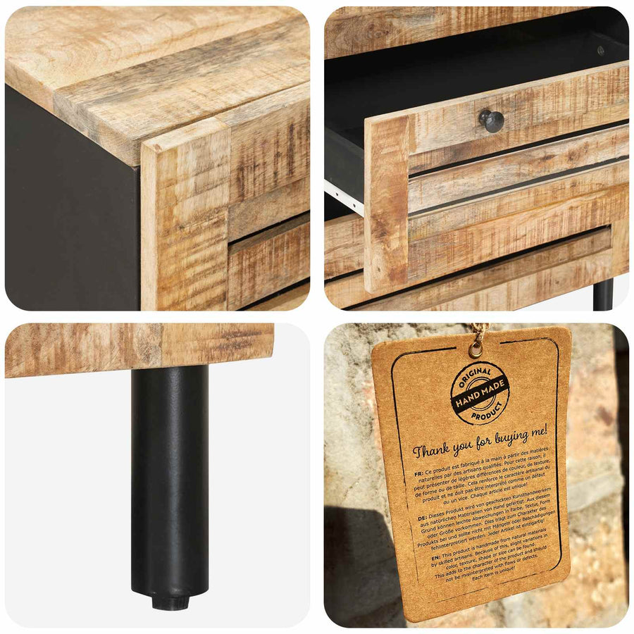 Opslagkasten 60 x 33 x 75 cm Massief Mango Hout Naturel